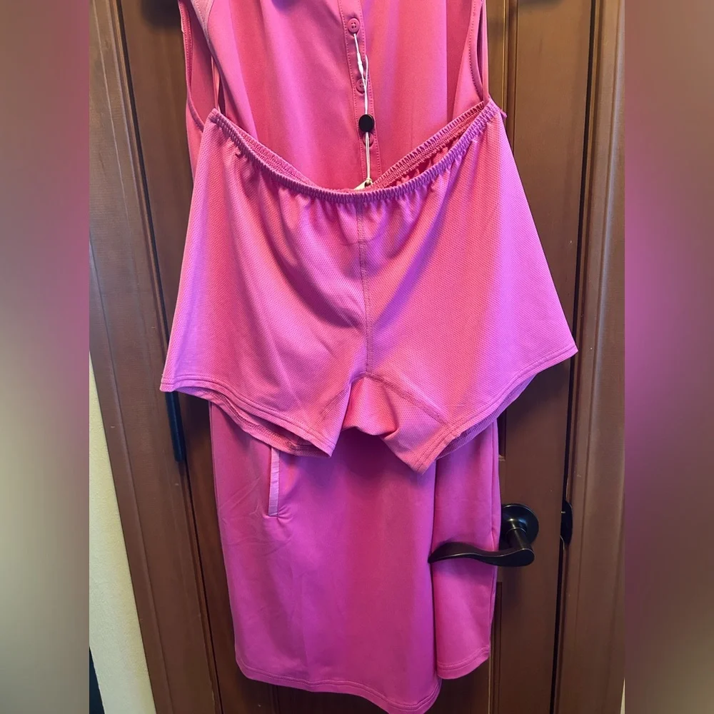 FootJoy Women’s Sleeveless Pique Golf Dress W/Shorts In Rose Size Small NWT⛳️⛳️ - Picture 5 of 7